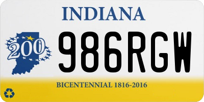 IN license plate 986RGW