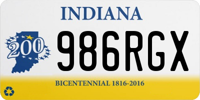 IN license plate 986RGX