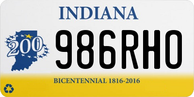 IN license plate 986RHO