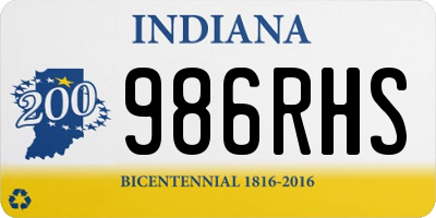 IN license plate 986RHS