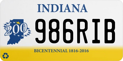 IN license plate 986RIB