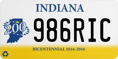 IN license plate 986RIC