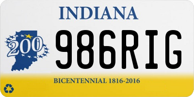 IN license plate 986RIG