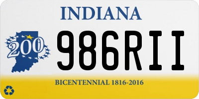 IN license plate 986RII