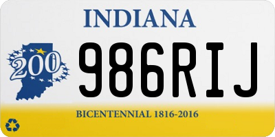 IN license plate 986RIJ