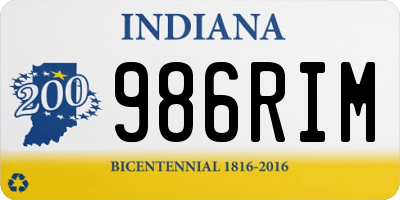 IN license plate 986RIM