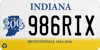 IN license plate 986RIX