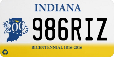 IN license plate 986RIZ