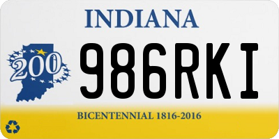 IN license plate 986RKI