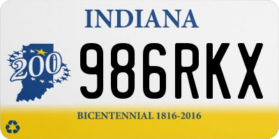 IN license plate 986RKX