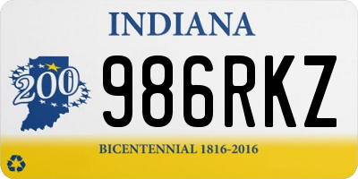 IN license plate 986RKZ