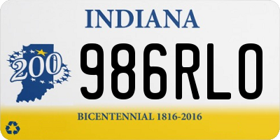 IN license plate 986RLO
