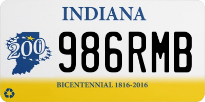 IN license plate 986RMB