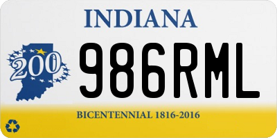 IN license plate 986RML