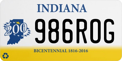 IN license plate 986ROG