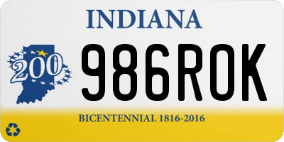 IN license plate 986ROK