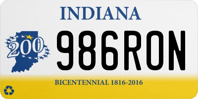 IN license plate 986RON