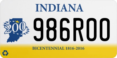 IN license plate 986ROO