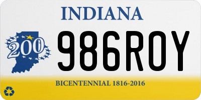 IN license plate 986ROY