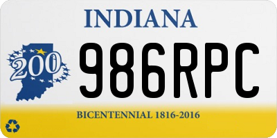 IN license plate 986RPC