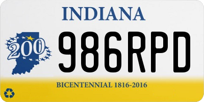 IN license plate 986RPD