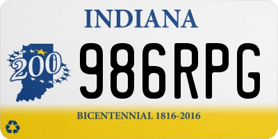 IN license plate 986RPG