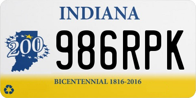 IN license plate 986RPK