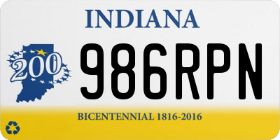 IN license plate 986RPN