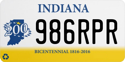 IN license plate 986RPR