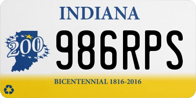 IN license plate 986RPS