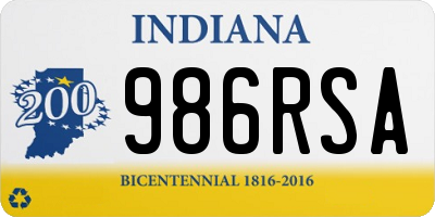 IN license plate 986RSA