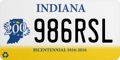 IN license plate 986RSL