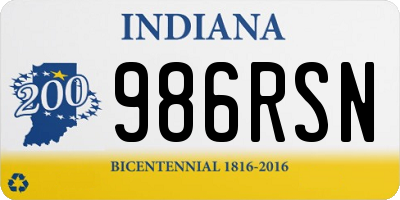 IN license plate 986RSN