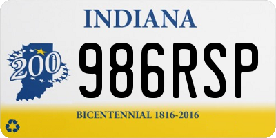 IN license plate 986RSP