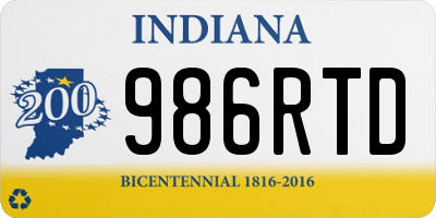 IN license plate 986RTD