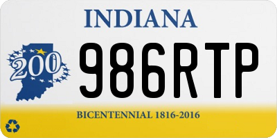 IN license plate 986RTP