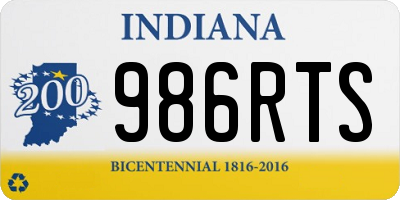 IN license plate 986RTS