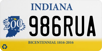 IN license plate 986RUA