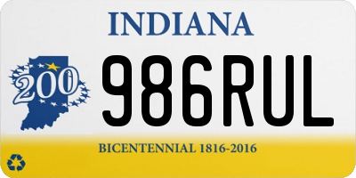 IN license plate 986RUL