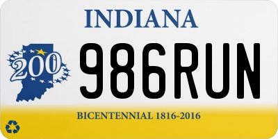 IN license plate 986RUN