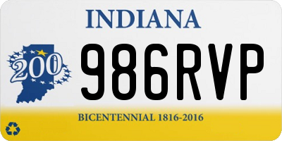 IN license plate 986RVP