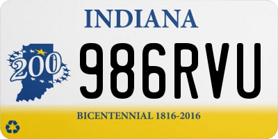 IN license plate 986RVU
