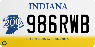 IN license plate 986RWB