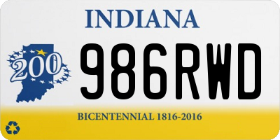 IN license plate 986RWD