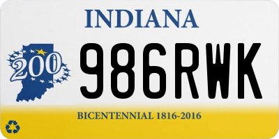 IN license plate 986RWK