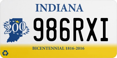 IN license plate 986RXI