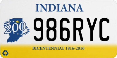 IN license plate 986RYC