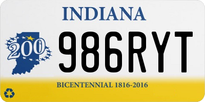 IN license plate 986RYT