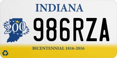 IN license plate 986RZA