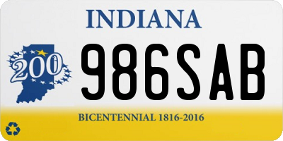 IN license plate 986SAB